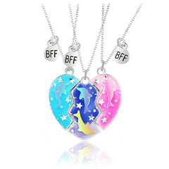 Children's Dolphin Love Necklace Set with Dripping Oil Magnet